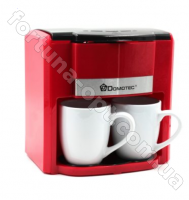 Кофеварка красная на 2 чашки Domotec MS - 0705 ➜ Оптом и в розницу ✅ актуальная цена - Интернет магазин ✅ Фортуна ✅